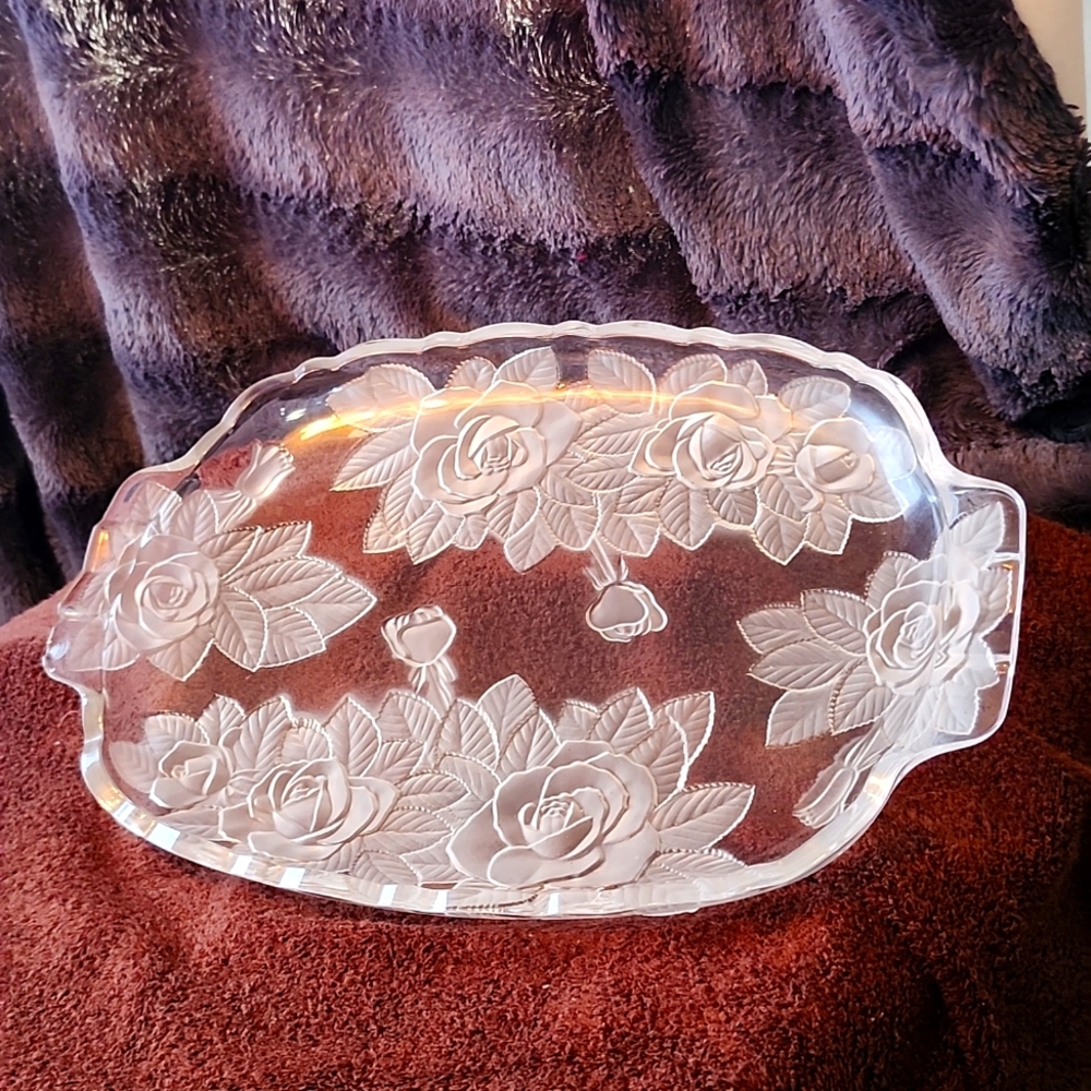 Mikasa Winter Rose Crystal Platter